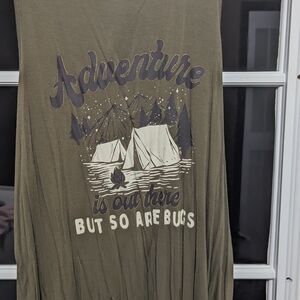 Adventure Graphic Olive Green Tank - 'Adventure is Out There'